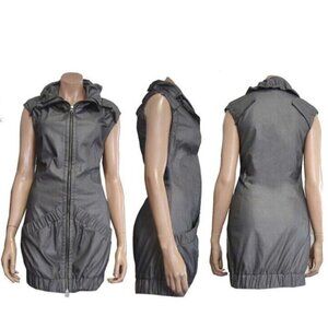 Mudshark Streetwear “Orange Kitchen” Zip Dress Tunic Vest - Charcoal Grey Medium
